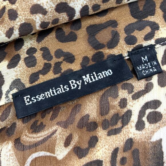 Essentials by Milano Leopard Print Sheer Peplum Blouse - Picture 6 of 8